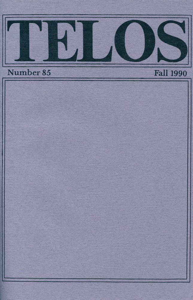 『Telos』 (No.84.85) 1990 3