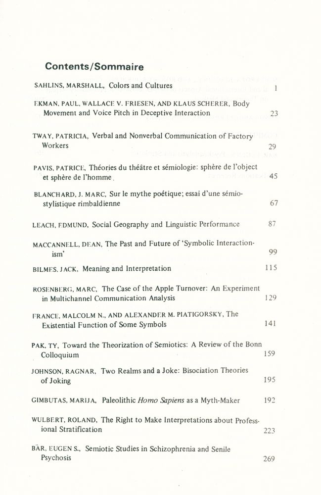 『SEMIOTICA』 1976 Volume 16 3