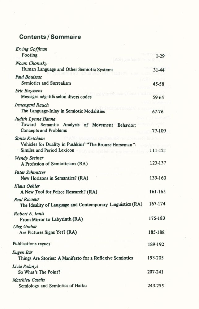 『SEMIOTICA』 1979 Volume 25 3