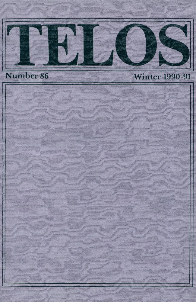 『Telos』 (No. 86.87) 1990 - 91  1