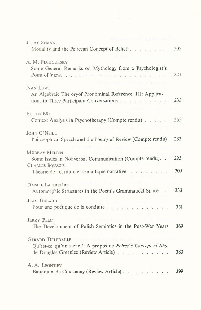 『SEMIOTICA』 1974 Volume 10 4