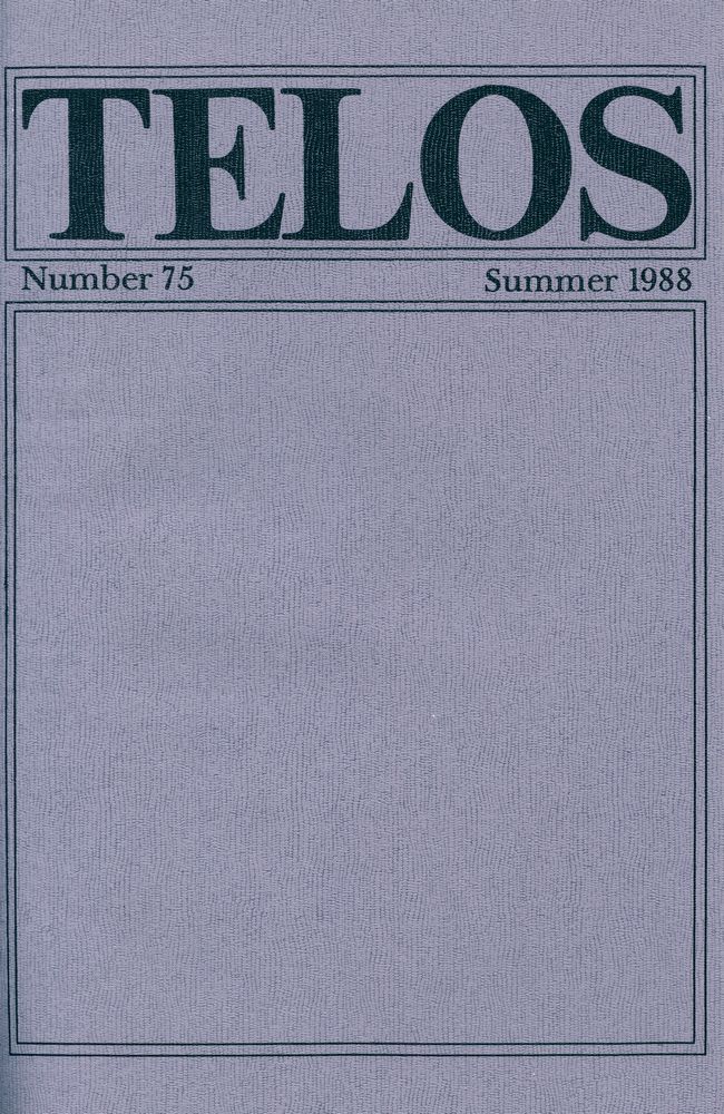 『Telos』 (No. 74.75) 1987 - 88 4