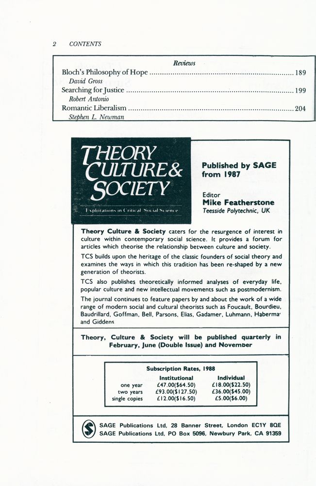 『Telos』 (No. 74.75) 1987 - 88 6