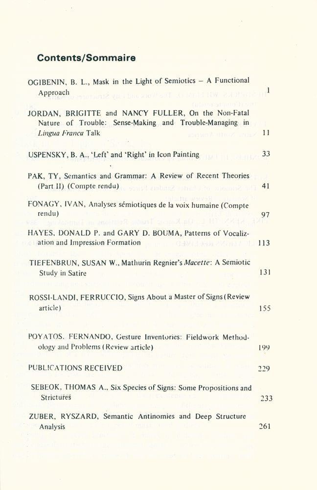 『SEMIOTICA』 1975 Volume 13 3