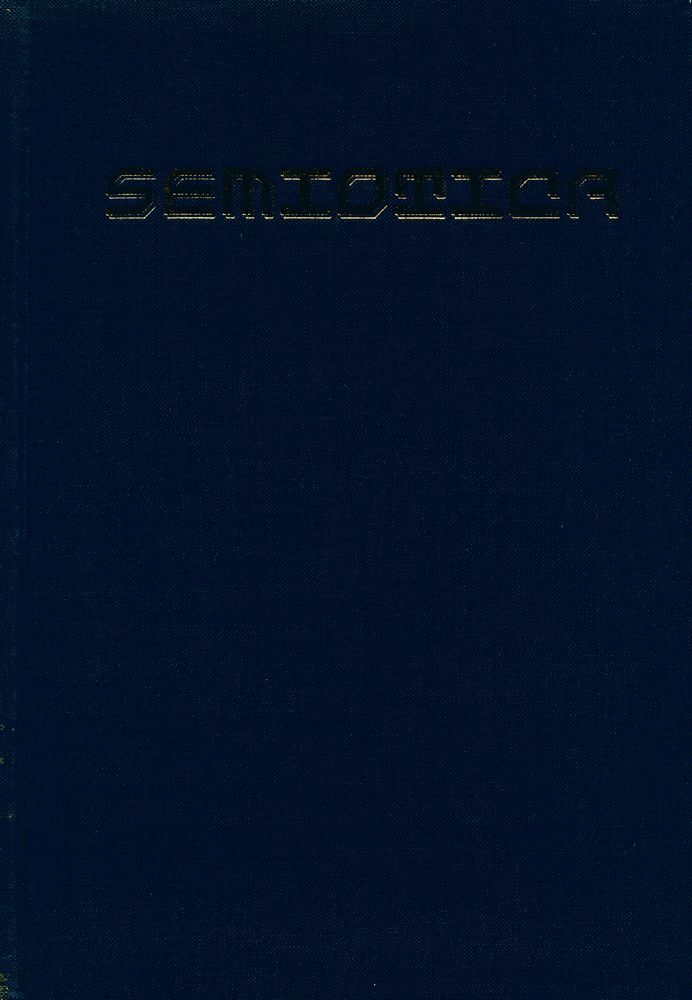 『SEMIOTICA』 1986 Volume 59 - 1/2 1