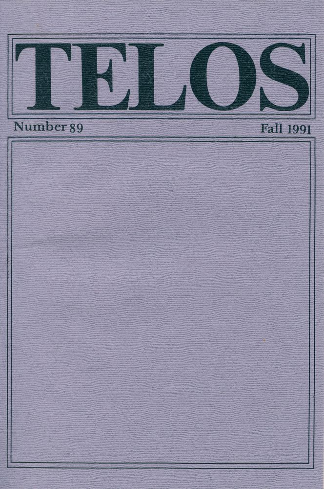 『Telos』 (No.88.89) 1991 3