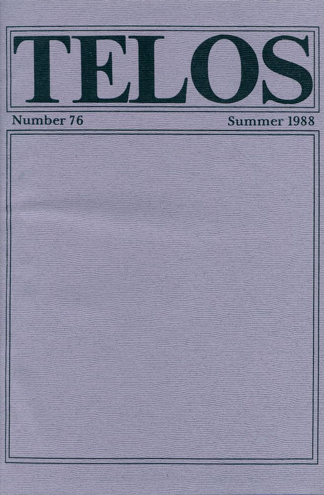 『Telos』 (No.76.77) 1988 1