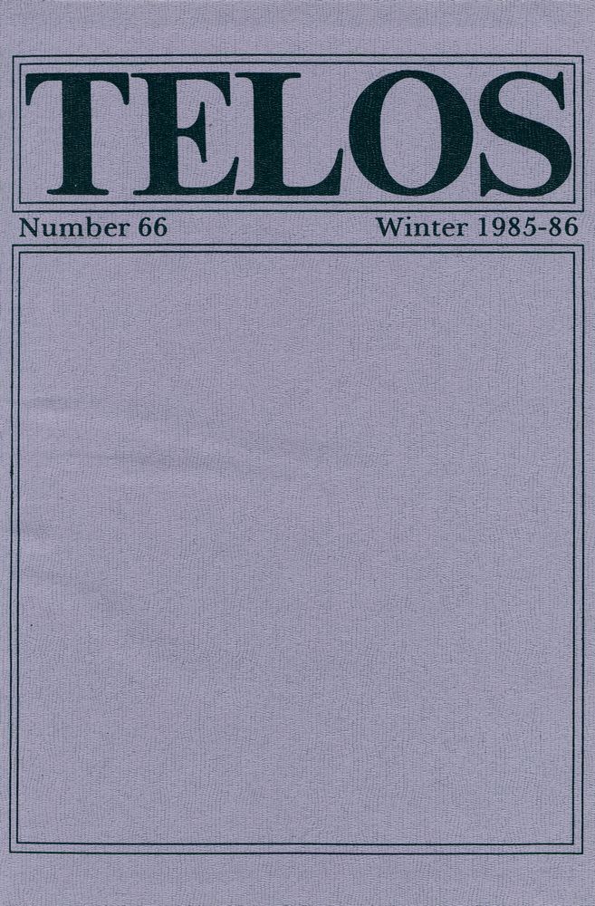 『Telos』 (No.66 - 67) 1985 - 86 1