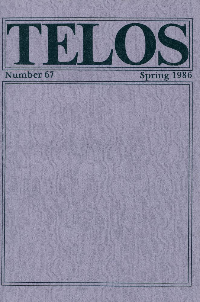 『Telos』 (No.66 - 67) 1985 - 86 4