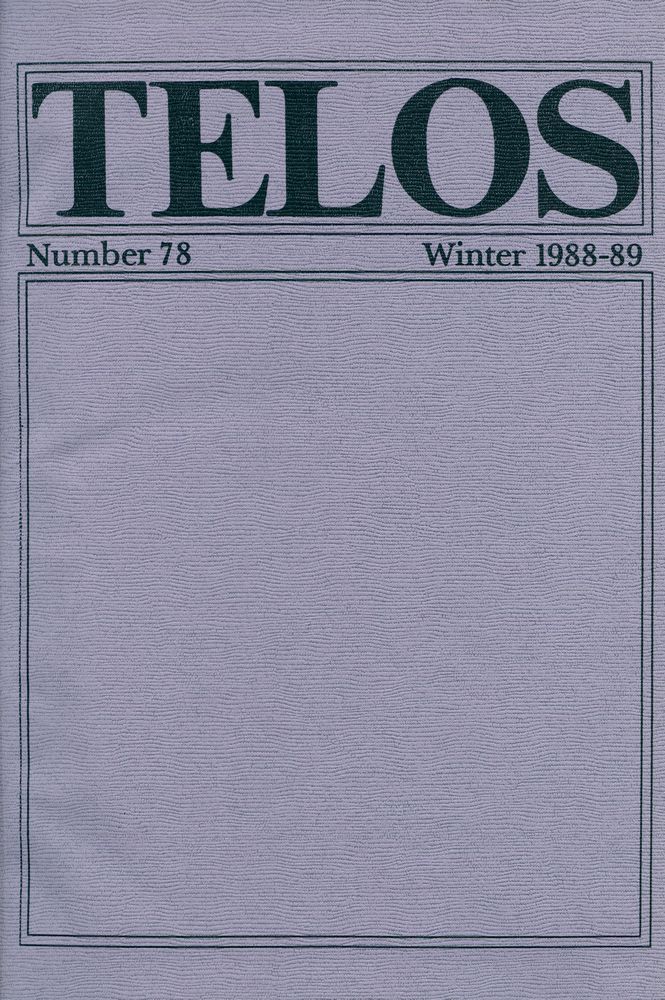 『Telos』 (No.78.79) 1988 - 89 1