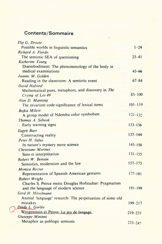 『SEMIOTICA』 1989 Volume 73 - 1/2 2