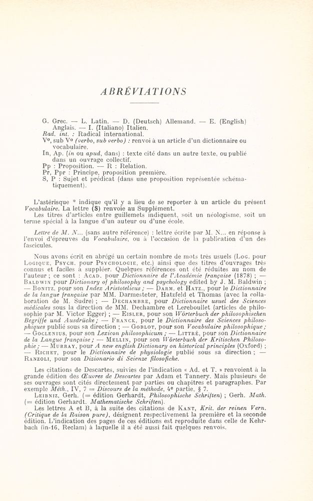 『VOCABULAIRE TECHNIQUE ET CRITIQUE DE LA PHILOSOPHIE』 2