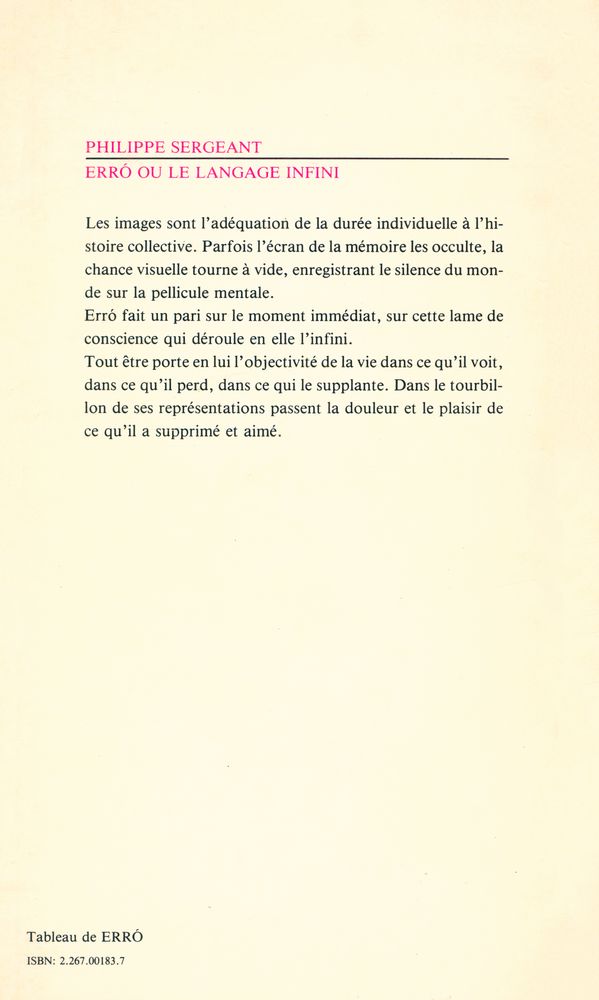 『ERRÓ, OU LE LANGAGE INFINI』 3