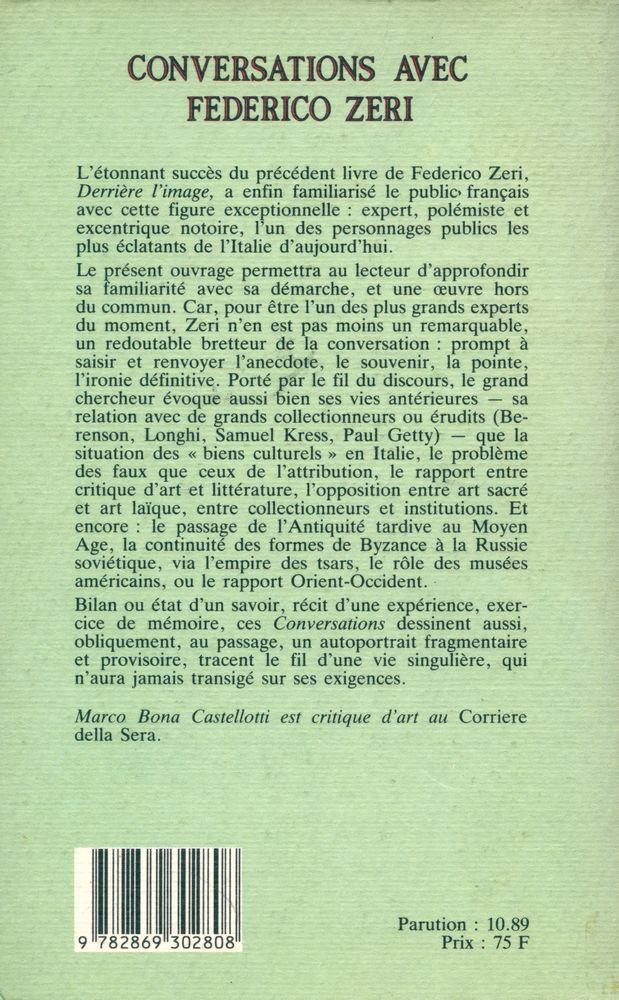 『Conversations avec Federico Zeri』 3