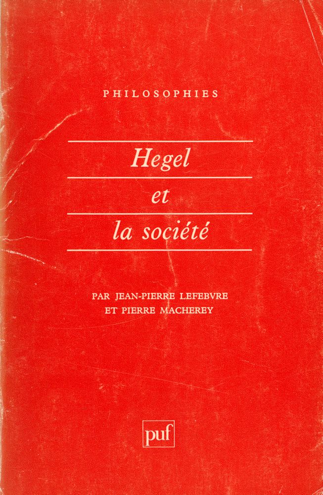 『Hegel et la société』 1