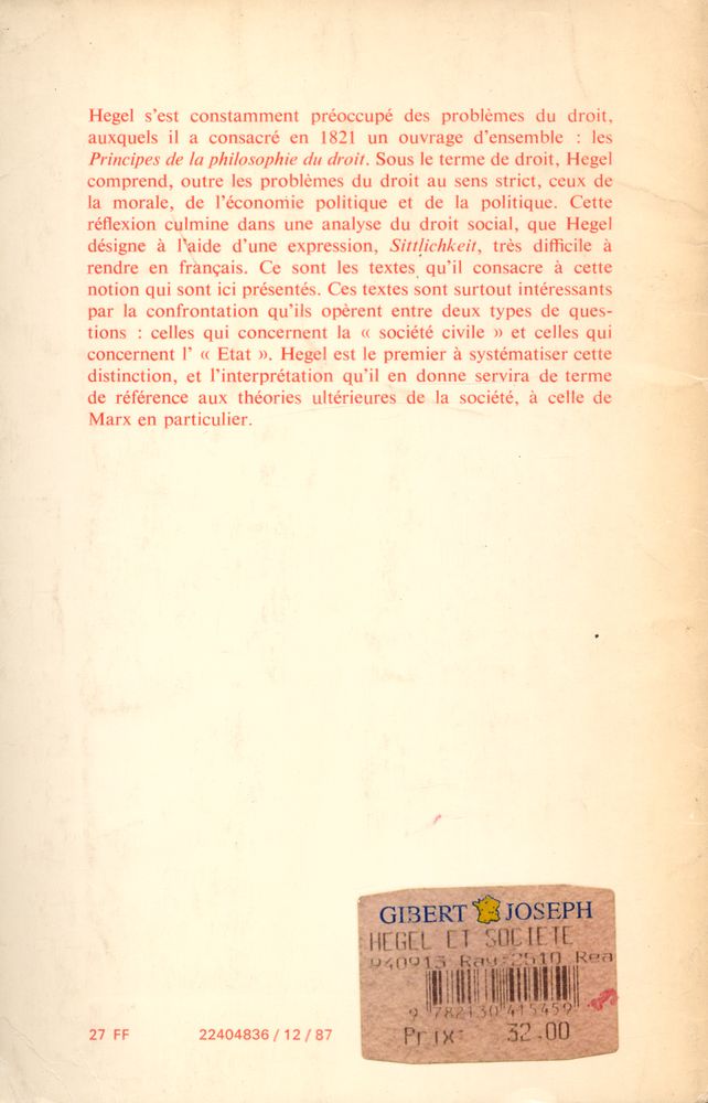 『Hegel et la société』 4