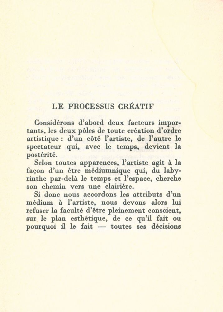 『LE PROCESSUS CRÉATIF』 2