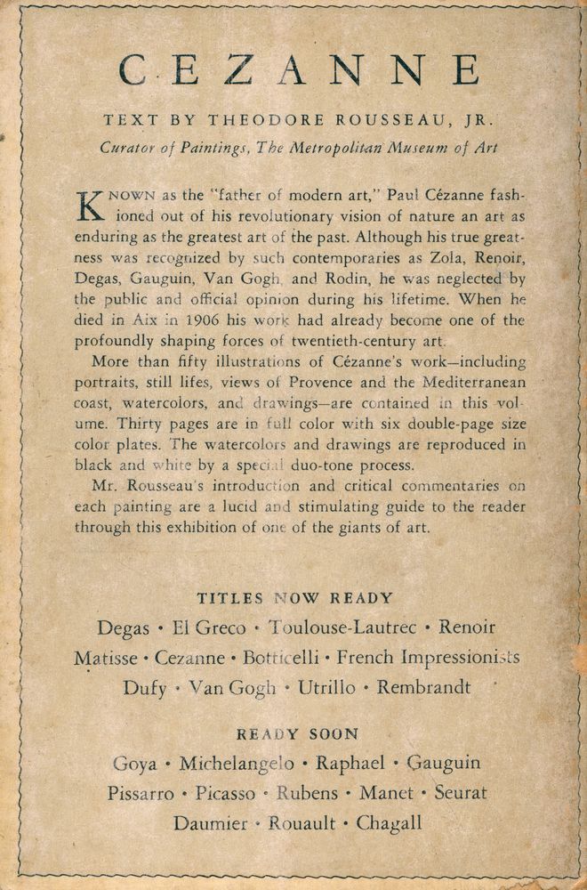 『PAUL CEZANNE(1839 - 1906)』 3