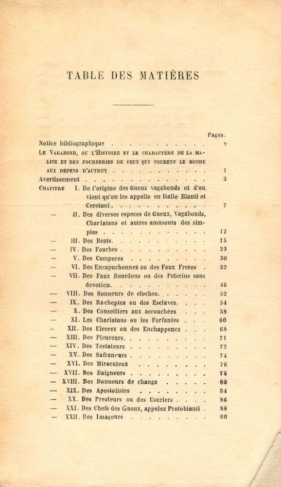 『LE VAGABOND OU L'HISTOIRE ET LE CHARACTERE DE LA MALICE ET DES FOURBERIES DE CEUX QUI COURENT LE MONDE AUX DEPENS D'AUTRUY』 2