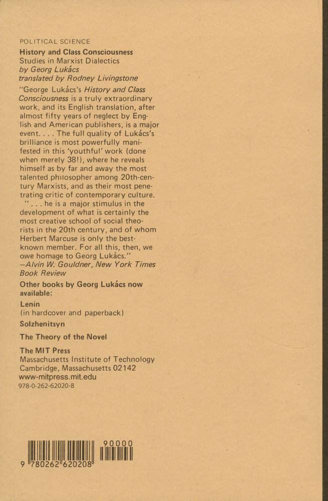 『History and Class Consciousness : Studies in Marxist Dialectics』 3