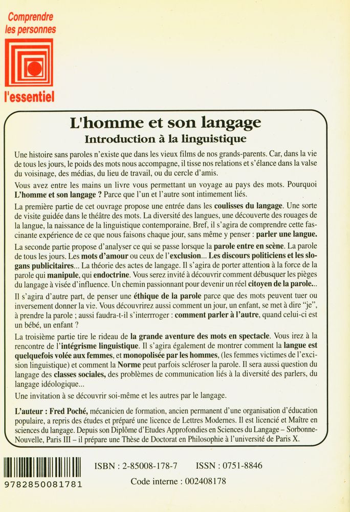 『L'homme et son langage : Introduction à la linguistique』 5