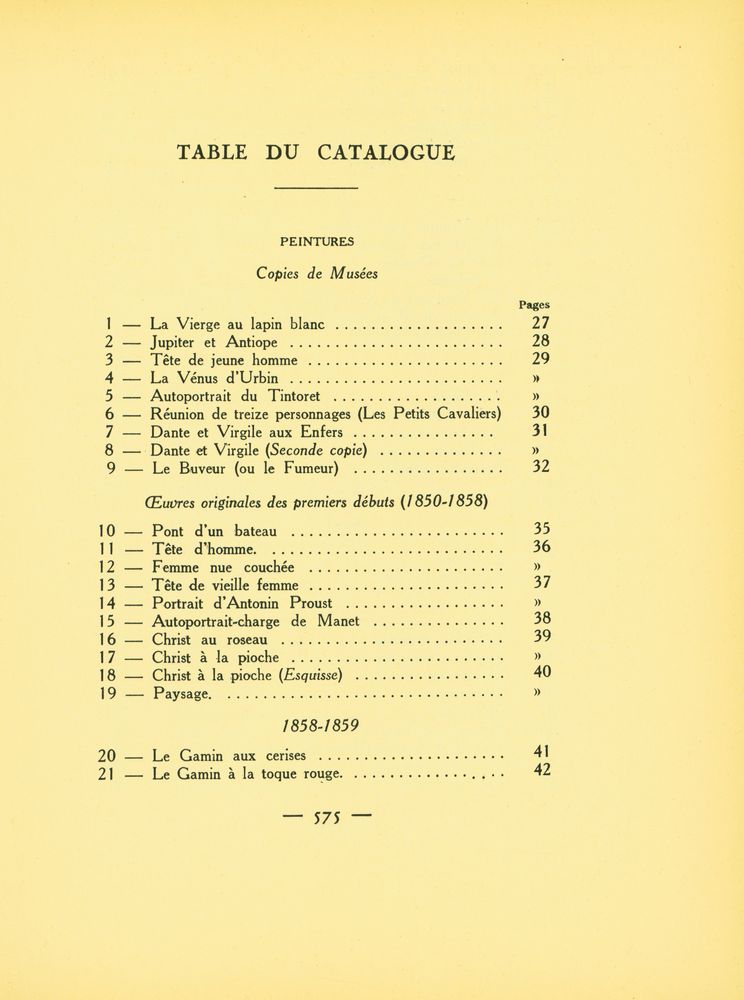 『MANET : Histoire catalographique』 2