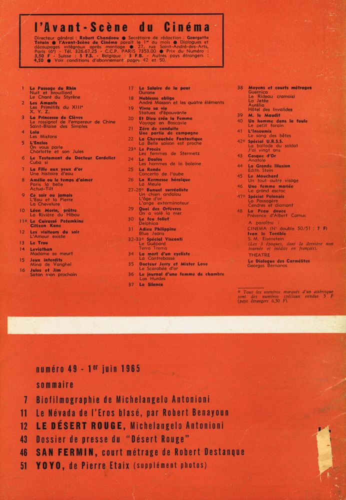 『L'Avant - Scène CINÉMA』 N°49 Juin 1965 3