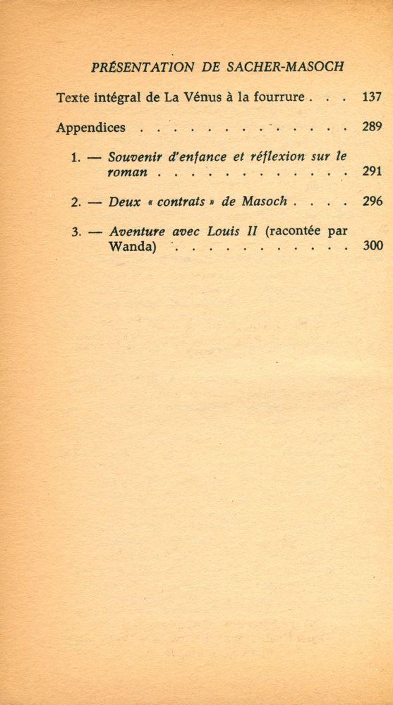 『PRÉSENTATION DE SACHER - MASOCH : LE FROID ET LE CRUEL』 5