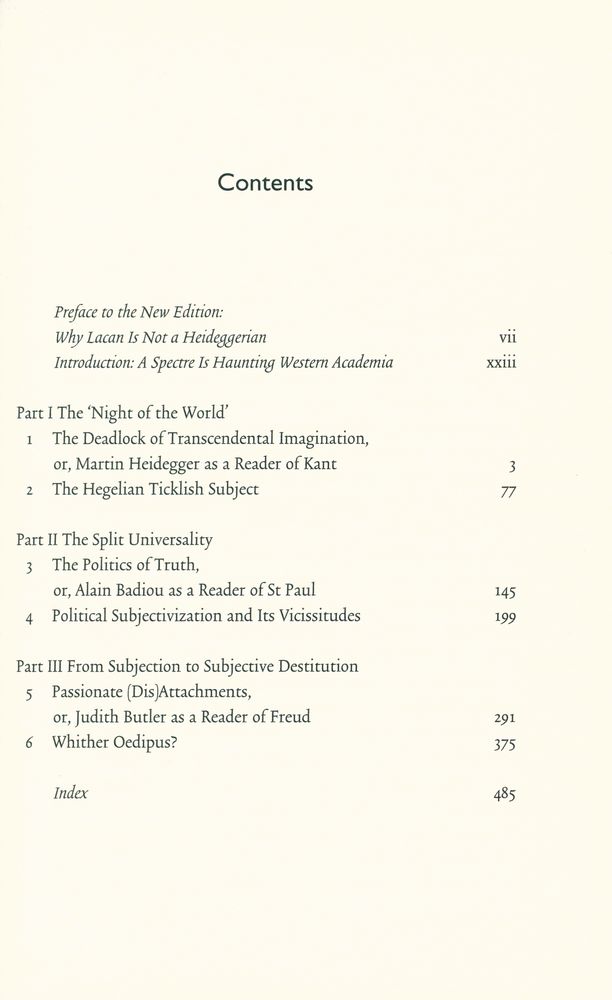 『THE TICKLISH SUBJECT : THE ABSENT CENTRE OF POLITICAL ONTOLOGY』 2