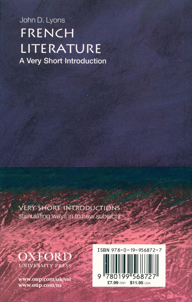 『FRENCH LITERATURE : A Very Short Introduction』 3