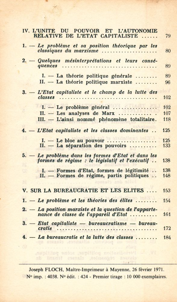 『Pouvoir politique et classes sociales Ⅰ』 5