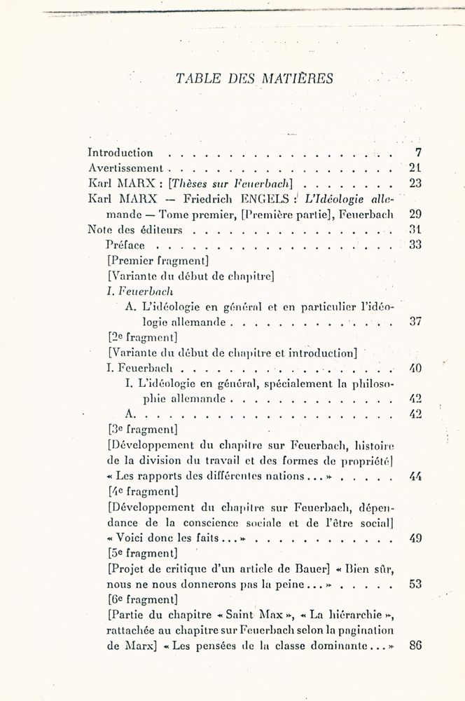 『L'IDÉOLOGIE ALLEMANDE : Tome premier : FEUERBACH』 2