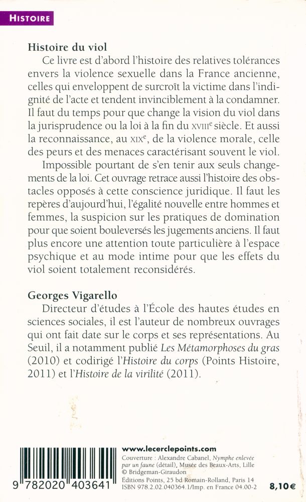 『Histoire du viol : XVIe - XXe siècle』 6