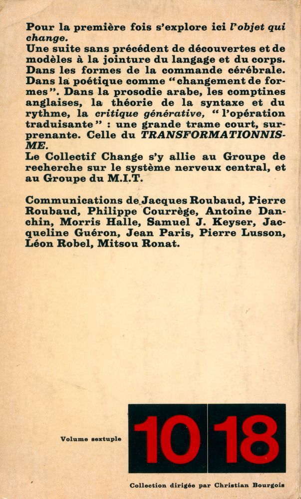『Ⅰ. CHANGE DE FORME BIOLOGIES ET PROSODIES : Changement de forme, Révolution, Langage』 5