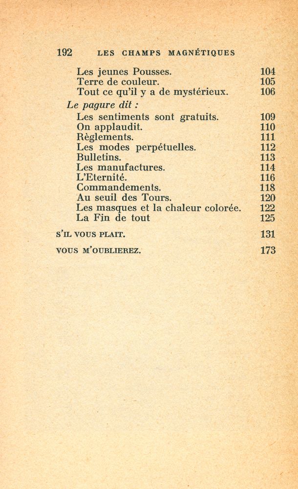 『Les champs magnétiques : SUIVIS DE Vous m'oublierez ET DE S'il vous plaît』 3