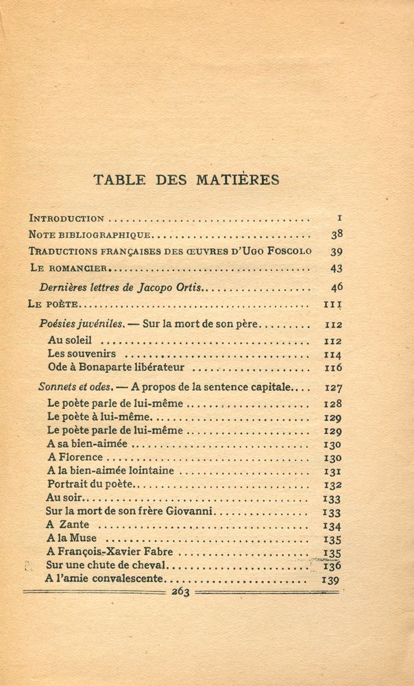 『UGO FOSCOLO : POÉSIE - PROSES CHOISIES』 2