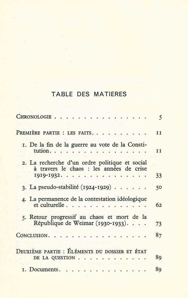 『weimar: questinos d'histoire』 2