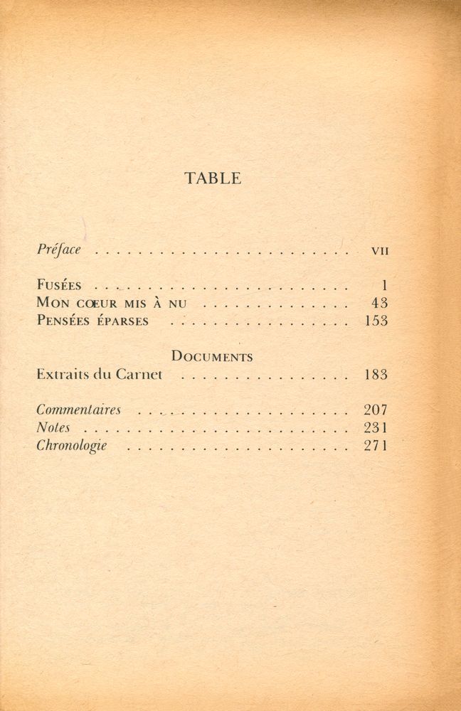 『Mon cœur mis à nu : Fusées pensées éparses』 2