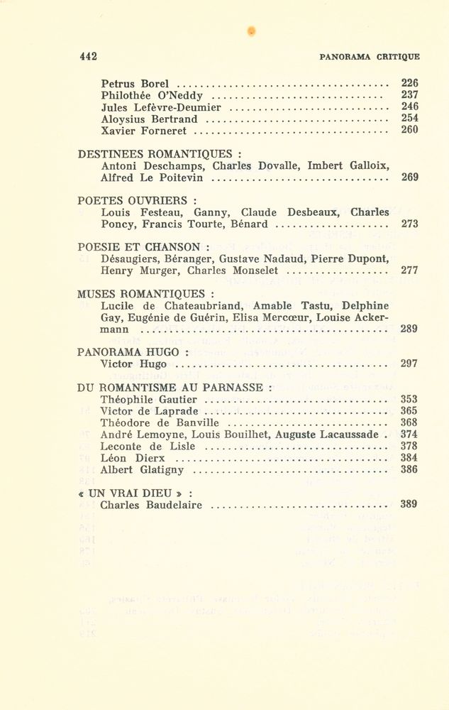 『PANORAMA DE LA POÉSIE FRANÇAISE de Chénier à Baudelaire』 3