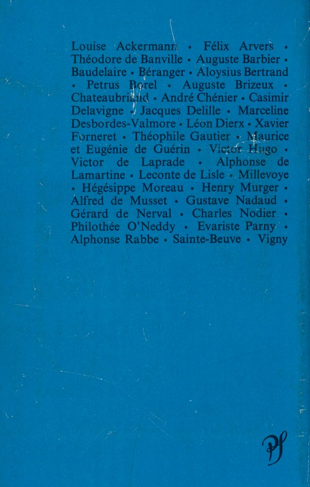 『PANORAMA DE LA POÉSIE FRANÇAISE de Chénier à Baudelaire』 4
