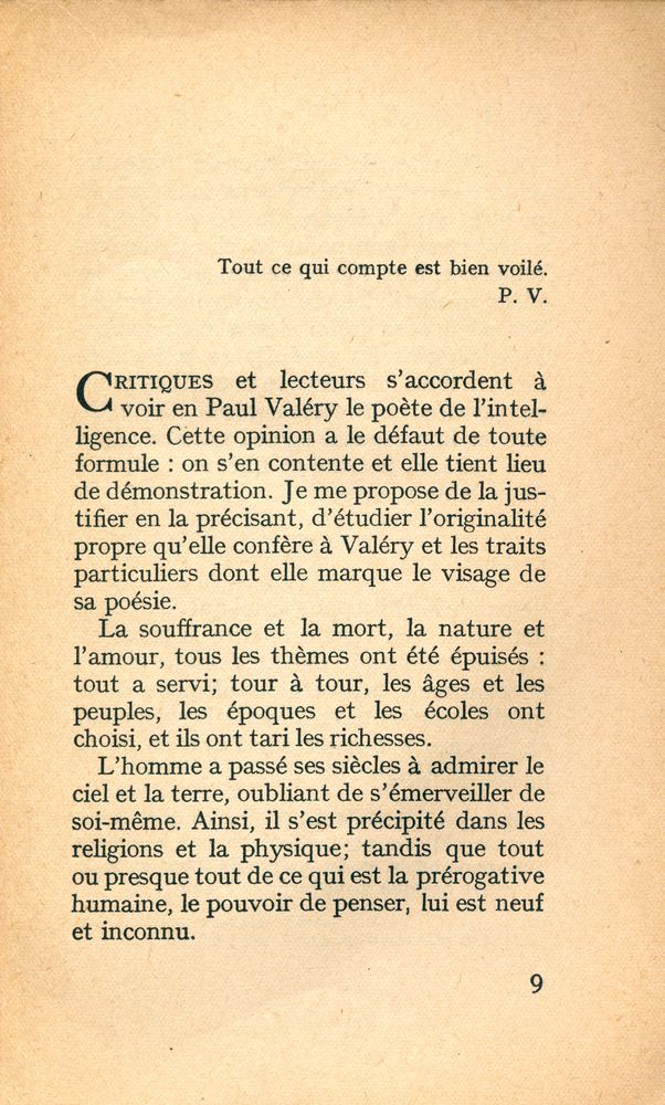 『PAUL VALÉRY : suivi de FRAGMENTS DES MÉMOIRES D'UN POÈME』 2