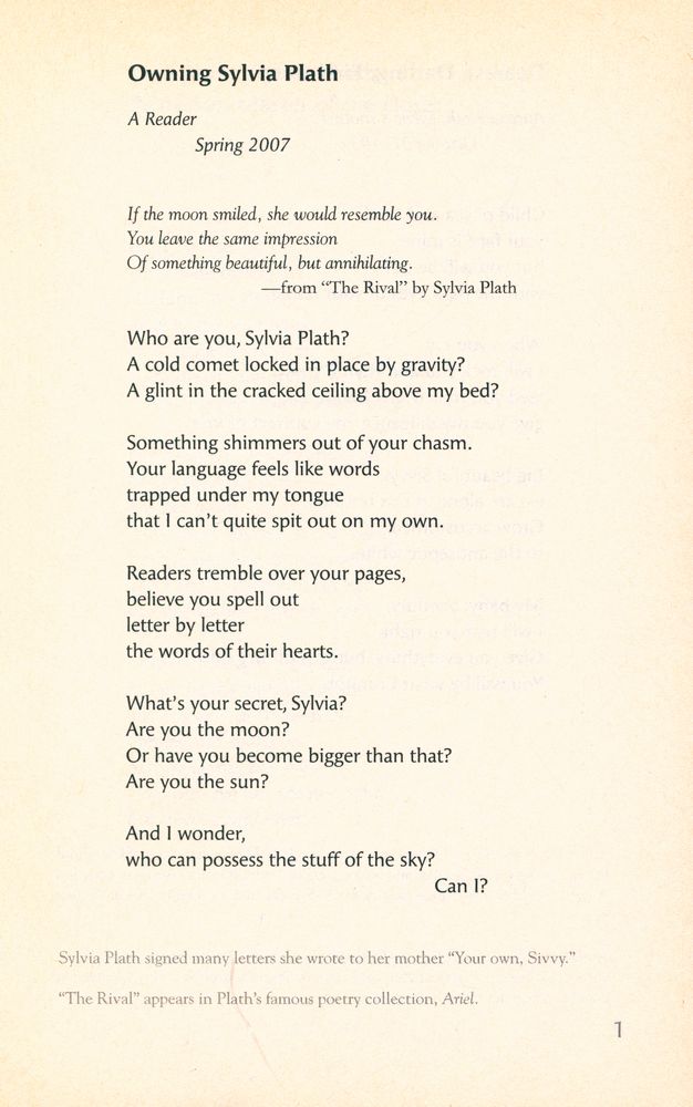 『Your own, Sylvia : a verse portrait of Sylvia Plath』 2
