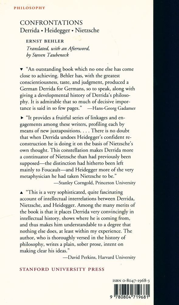 『Confrontations : Derrida/Heidegger /Nietzsche』 3