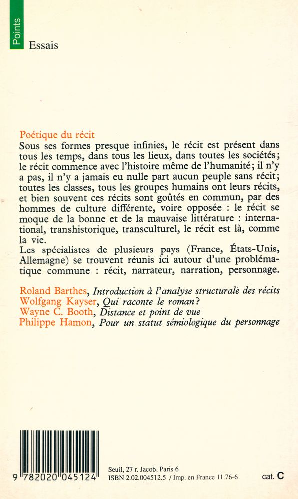 『Poétique du récit』 3