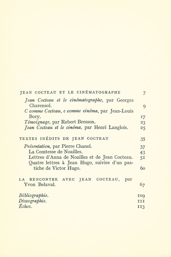 『Cahiers Jean Cocteau 3』 2