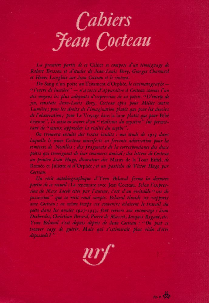 『Cahiers Jean Cocteau 3』 3