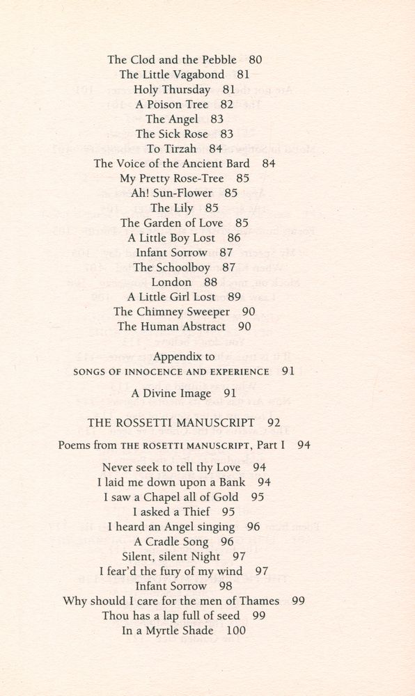 『The Selected Poems of William Blake』 4