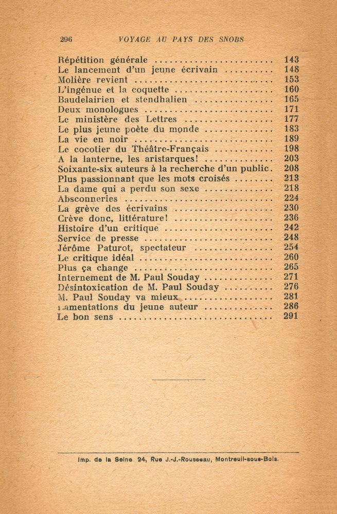 『VOYAGE AU PAYS DES SNOBS』 3