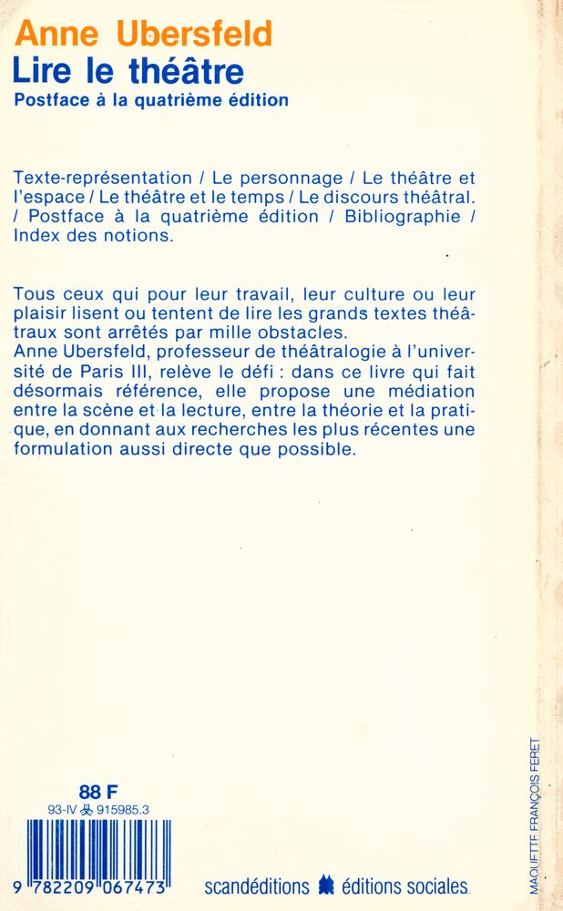 『Lire le Théâtre』 4