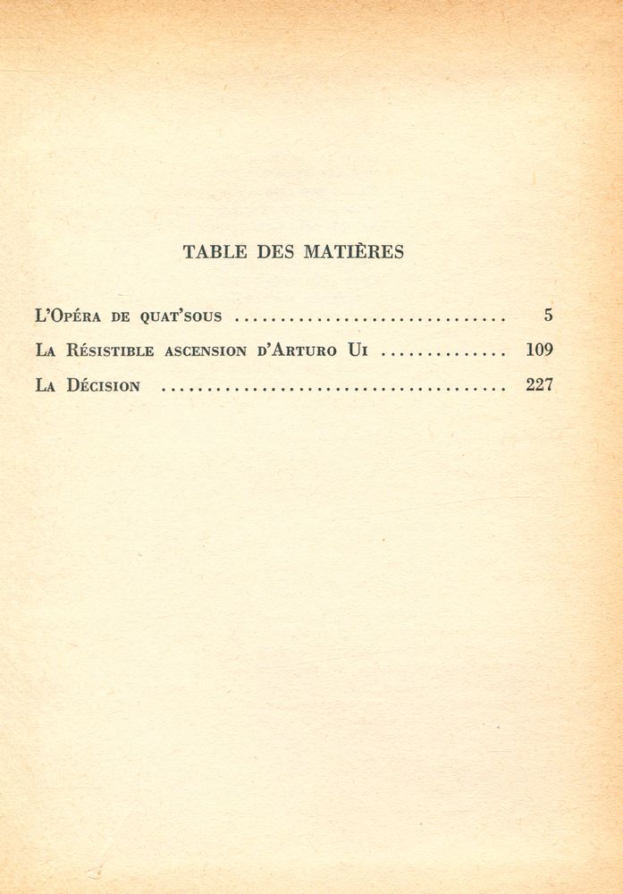 『Théâtre complet Ⅶ - L'OPÉRA DE QUAT'SOUS, LA RÉSISTIBLE ASCENSION, D'ARTURO UI, LA DÉCISION』 2